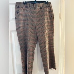 Halogen houndstooth women’s cropped pants Black, Red and Brown